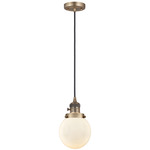Beacon 201 Pendant with On/Off Switch - Brushed Brass / Matte White