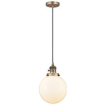 Beacon 201 Pendant with On/Off Switch - Brushed Brass / Matte White