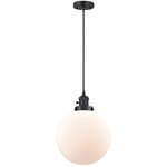 Beacon 201 Pendant with On/Off Switch - Matte Black / Matte White