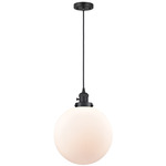 Beacon 201 Pendant with On/Off Switch - Matte Black / Matte White