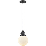 Beacon 201 Pendant with On/Off Switch - Matte Black / Matte White