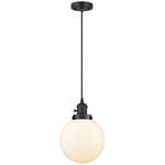 Beacon 201 Pendant with On/Off Switch - Matte Black / Matte White