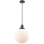 Beacon 201 Pendant with On/Off Switch - Oil Rubbed Bronze / Matte White