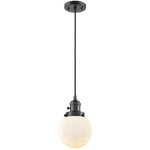 Beacon 201 Pendant with On/Off Switch - Oil Rubbed Bronze / Matte White
