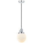 Beacon 201 Pendant with On/Off Switch - Polished Chrome / Matte White