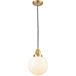 Beacon 201 Pendant with On/Off Switch - Satin Gold / Matte White