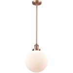 Beacon 201 Stem Pendant - Antique Copper / Matte White