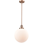 Beacon 201 Stem Pendant - Antique Copper / Matte White