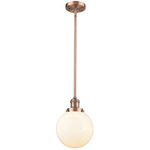 Beacon 201 Stem Pendant - Antique Copper / Matte White