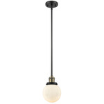 Beacon 201 Stem Pendant - Black / Antique Brass / Matte White