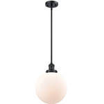 Beacon 201 Stem Pendant - Matte Black / Matte White