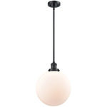 Beacon 201 Stem Pendant - Matte Black / Matte White