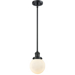 Beacon 201 Stem Pendant - Matte Black / Matte White