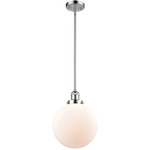 Beacon 201 Stem Pendant - Polished Chrome / Matte White