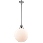 Beacon 201 Stem Pendant - Polished Chrome / Matte White