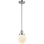 Beacon 201 Stem Pendant - Polished Chrome / Matte White