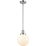 Beacon 201 Stem Pendant - Polished Chrome / Matte White