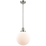 Beacon 201 Stem Pendant - Polished Nickel / Matte White