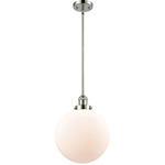 Beacon 201 Stem Pendant - Polished Nickel / Matte White