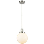 Beacon 201 Stem Pendant - Polished Nickel / Matte White