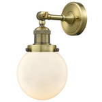 Beacon 203 Wall Sconce - Antique Brass / Matte White
