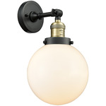 Beacon 203 Wall Sconce - Black / Antique Brass / Matte White