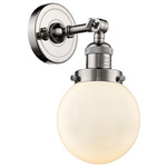 Beacon 203 Wall Sconce - Polished Nickel / Matte White