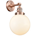 Beacon 203 Wall Sconce with Switch - Antique Copper / Matte White