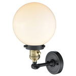 Beacon 203 Wall Sconce with Switch - Black / Antique Brass / Matte White