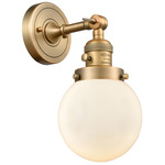 Beacon 203 Wall Sconce with Switch - Brushed Brass / Matte White