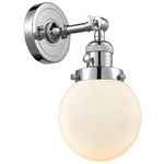 Beacon 203 Wall Sconce with Switch - Polished Chrome / Matte White