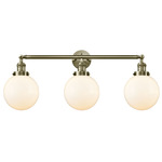 Beacon Bathroom Vanity Light - Antique Brass / Matte White