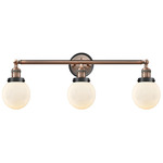 Beacon 205 Duo Bathroom Vanity Light - Antique Copper / Matte Black / Matte White