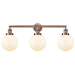 Beacon Bathroom Vanity Light - Antique Copper / Matte White