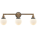 Beacon 205 Duo Bathroom Vanity Light - Brushed Brass / Matte Black / Matte White