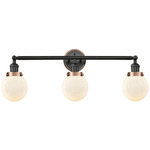 Beacon 205 Duo Bathroom Vanity Light - Matte Black / Antique Copper / Matte White