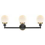 Beacon 205 Duo Bathroom Vanity Light - Matte Black / Brushed Brass / Matte White