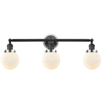 Beacon 205 Duo Bathroom Vanity Light - Matte Black / Polished Chrome / Matte White