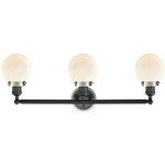 Beacon 205 Duo Bathroom Vanity Light - Matte Black / Brushed Satin Nickel / Matte White