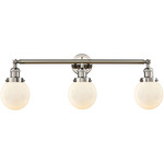 Beacon Bathroom Vanity Light - Polished Nickel / Matte White