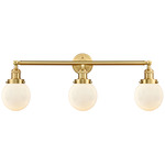 Beacon Bathroom Vanity Light - Satin Gold / Matte White