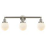 Beacon Bathroom Vanity Light - Brushed Satin Nickel / Matte White