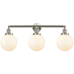 Beacon Bathroom Vanity Light - Brushed Satin Nickel / Matte White