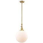 Beacon 206 Pendant - Satin Gold / Matte White