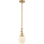 Beacon 206 Pendant - Satin Gold / Matte White