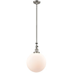 Beacon 206 Pendant - Brushed Satin Nickel / Matte White