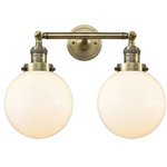 Beacon Bathroom Vanity Light - Antique Brass / Matte White