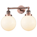 Beacon Bathroom Vanity Light - Antique Copper / Matte White