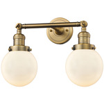 Beacon Bathroom Vanity Light - Brushed Brass / Matte White