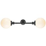 Beacon 208 Straight Bathroom Vanity Light - Matte Black / Matte White